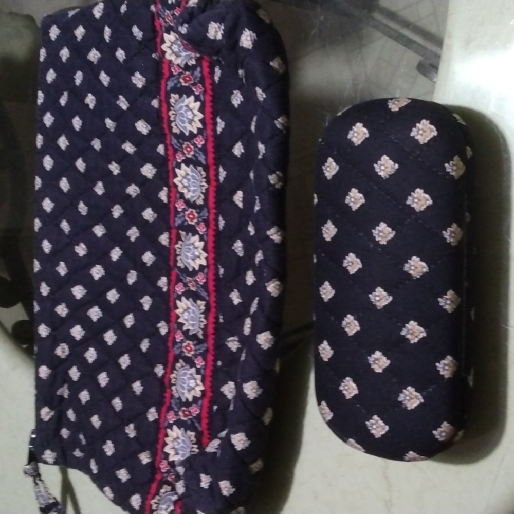 VGUC Vera Bradley Large Cosmetic Bag and Eyeglass Case